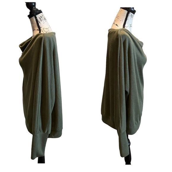 Banana Republic Dolman Long sleeve Knit Top Green Size XL Boat Neck NWT casual - Picture 3 of 9